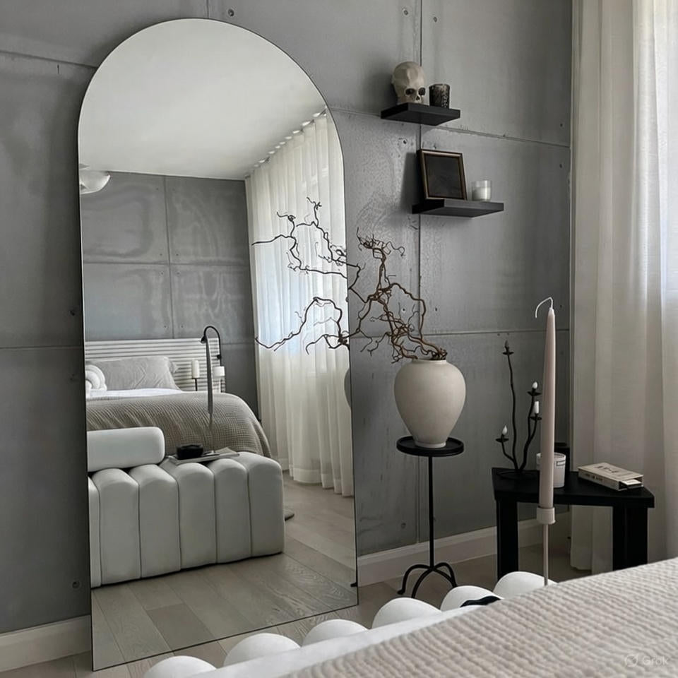 Oversized Frameless Arched Full-Length Mirror
