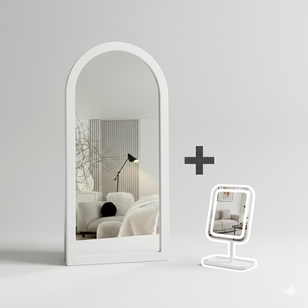 Oversized Frameless Arched Full-Length Mirror