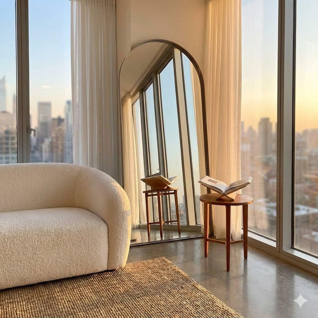 Modern Gold Arched Mirror – Full-Length