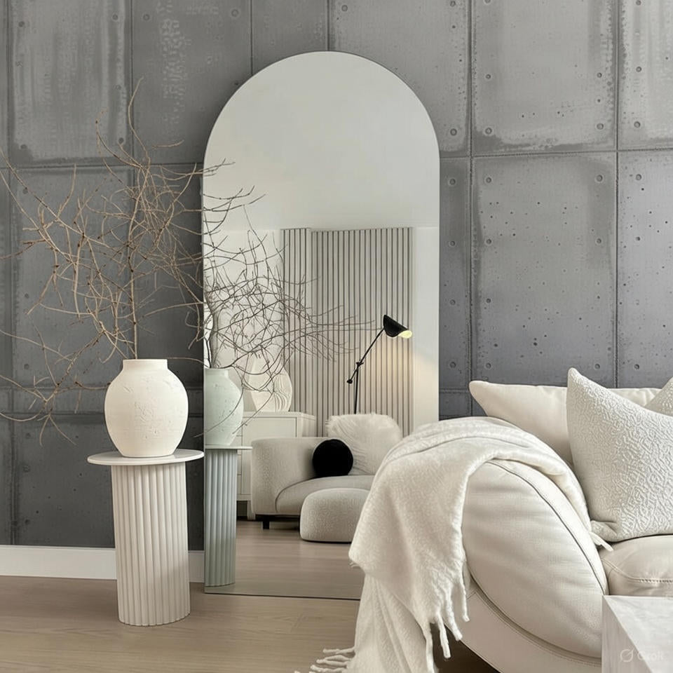 Oversized Frameless Arched Full-Length Mirror