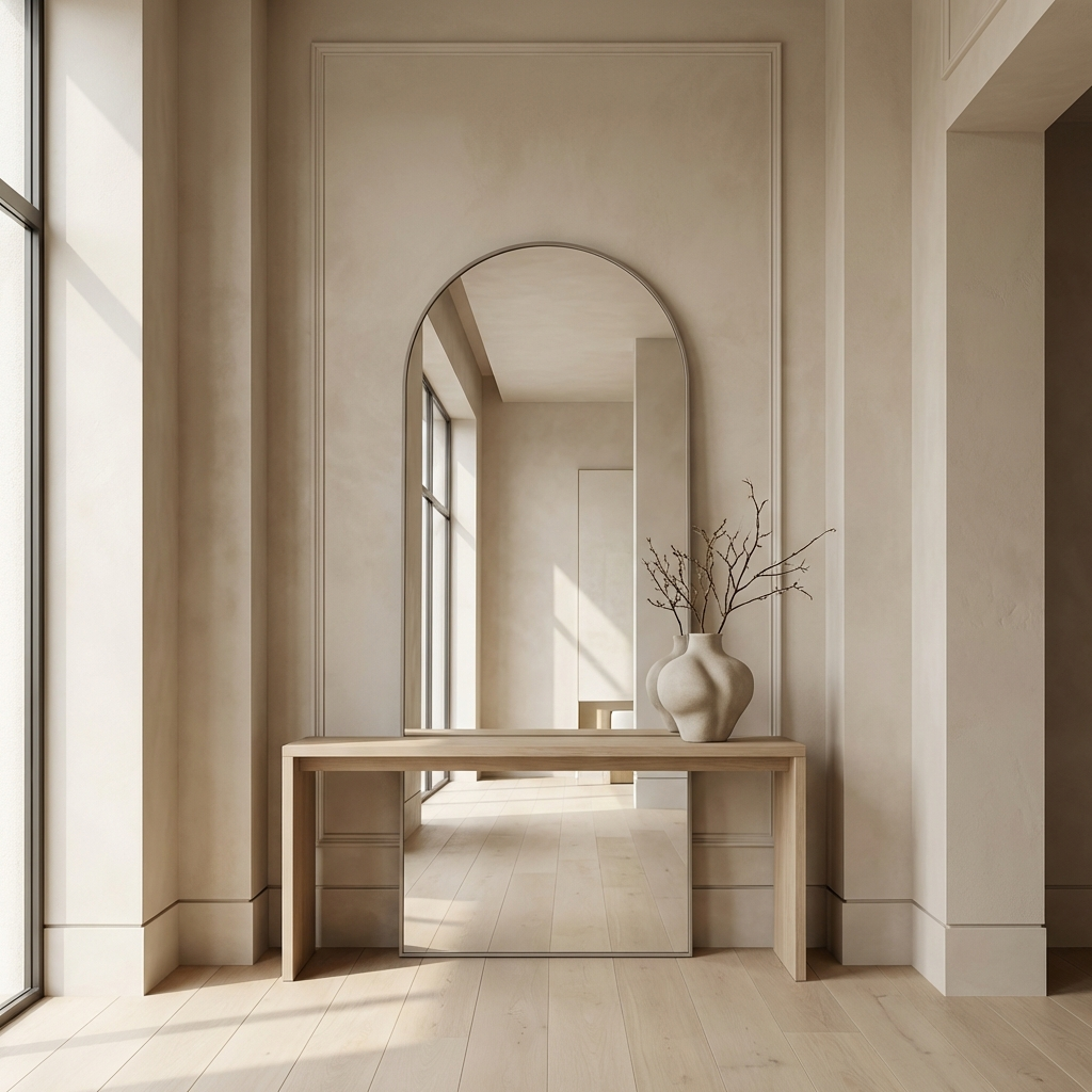 Oversized Frameless Arched Full-Length Mirror