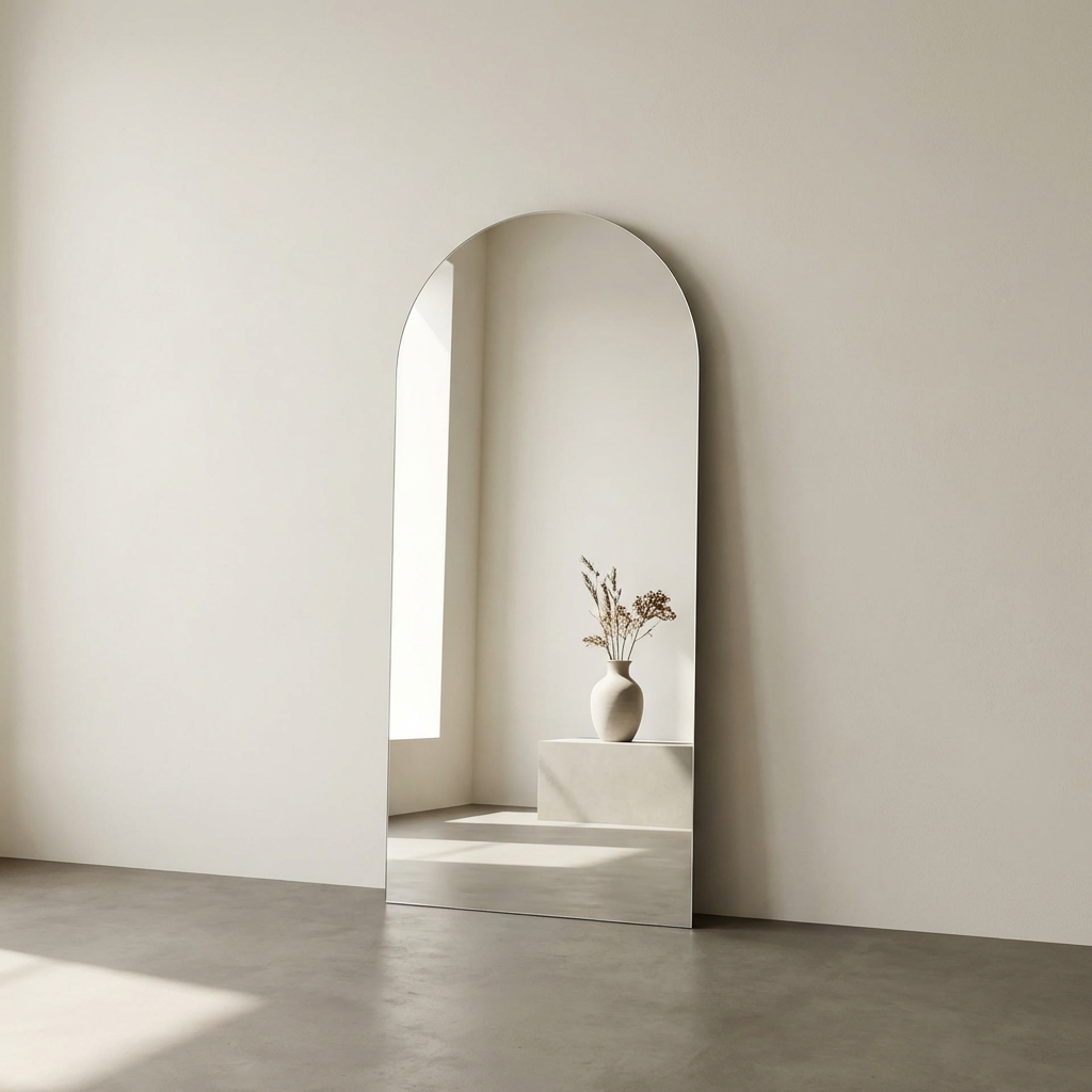 Oversized Frameless Arched Full-Length Mirror