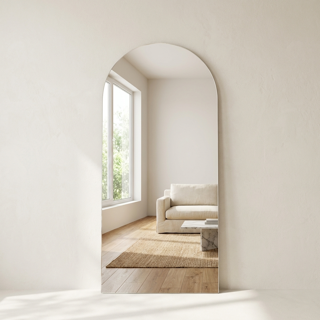 Oversized Frameless Arched Full-Length Mirror